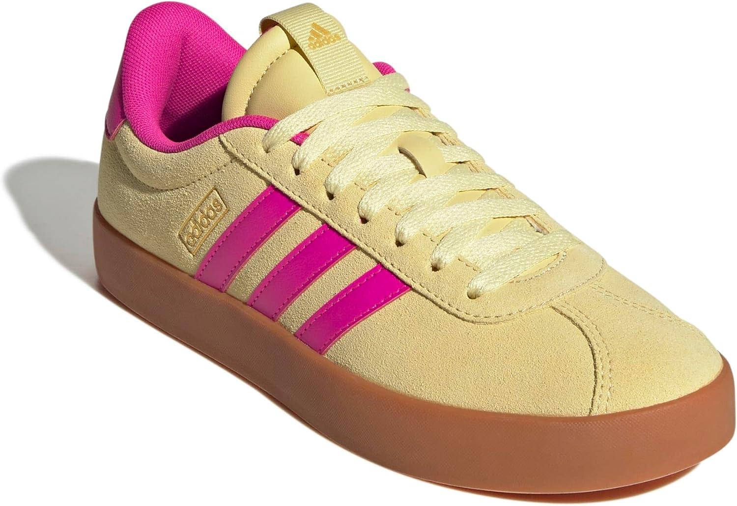 image:imageadidas Womens VL Court 30 SneakerPowder YellowShock PinkGold Metallic
