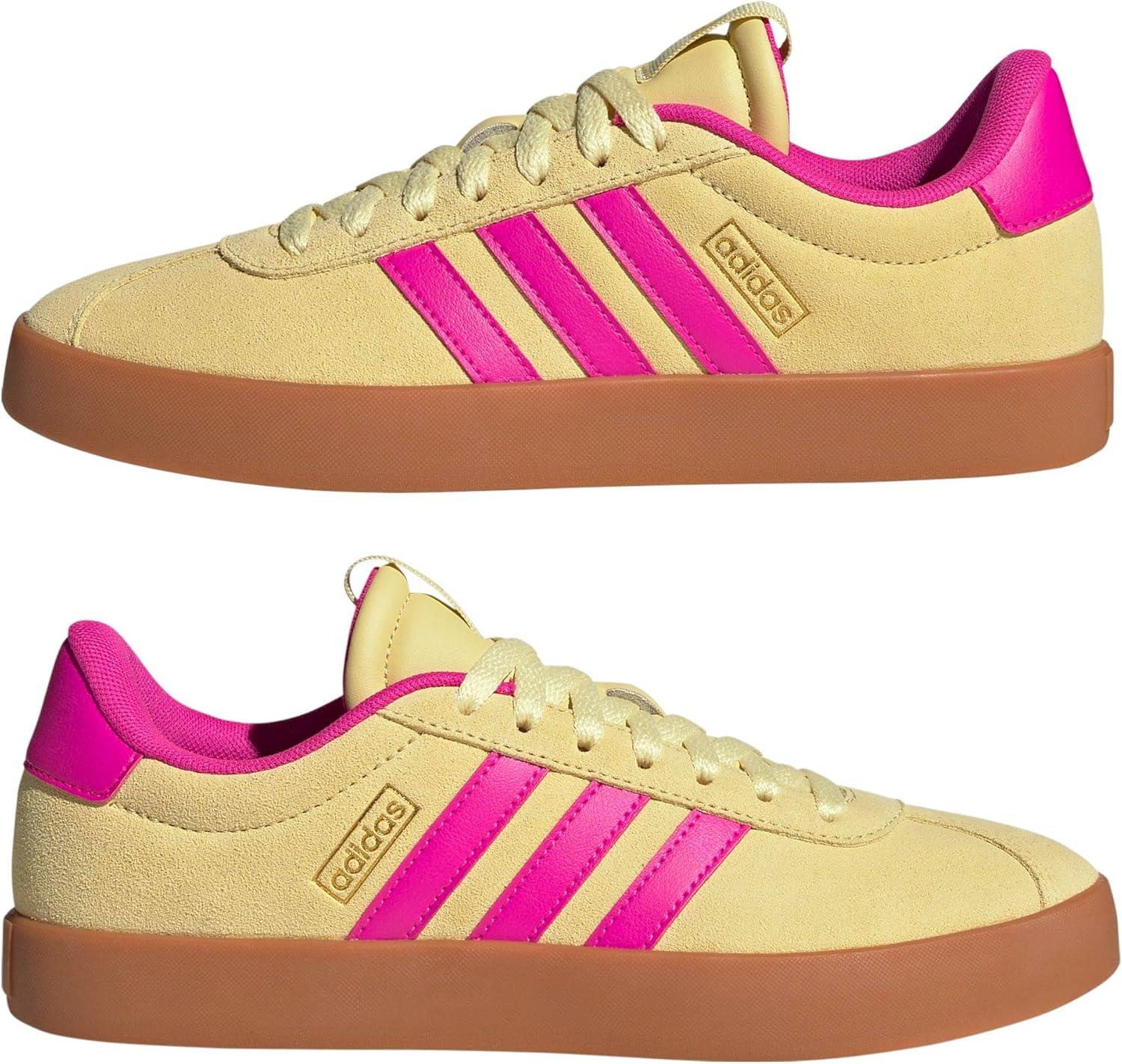image:imageadidas Womens VL Court 30 SneakerPowder YellowShock PinkGold Metallic