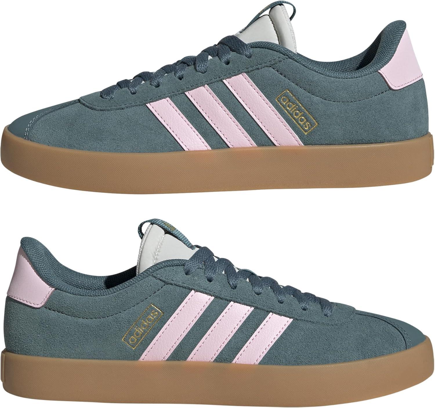 image:imageadidas Womens VL Court 30 SneakerPreloved TealClear PinkGold Metallic