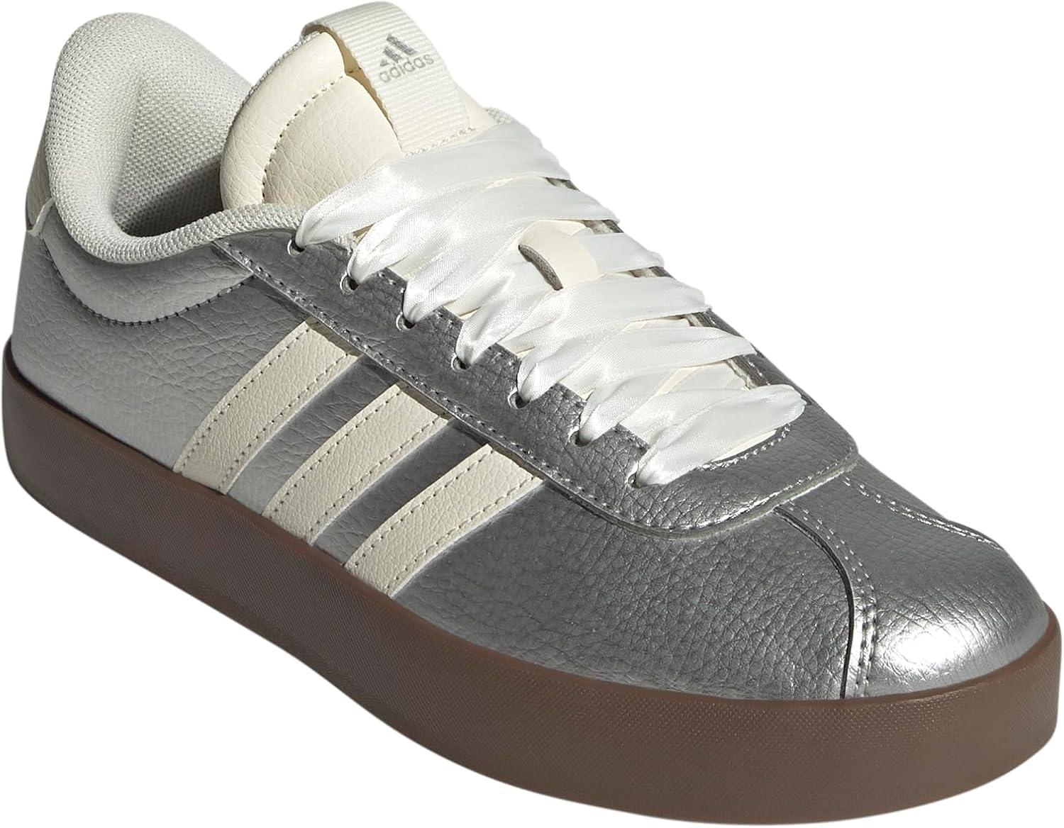 image:imageadidas Womens VL Court 30 SneakerSilver MetallicOff WhiteGum