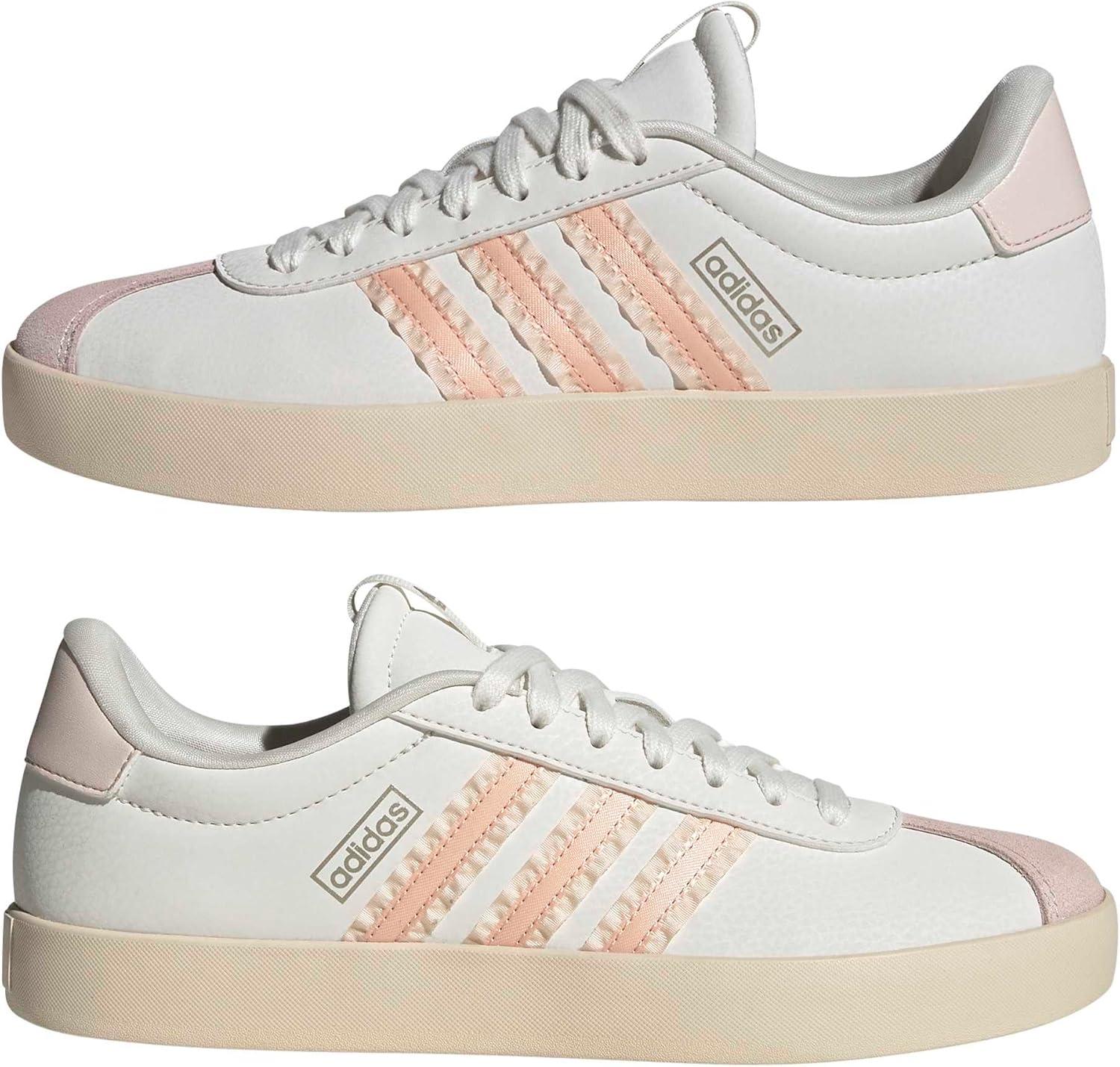 image:imageadidas Womens VL Court 30 SneakerWhiteBlush PinkCyber Metallic