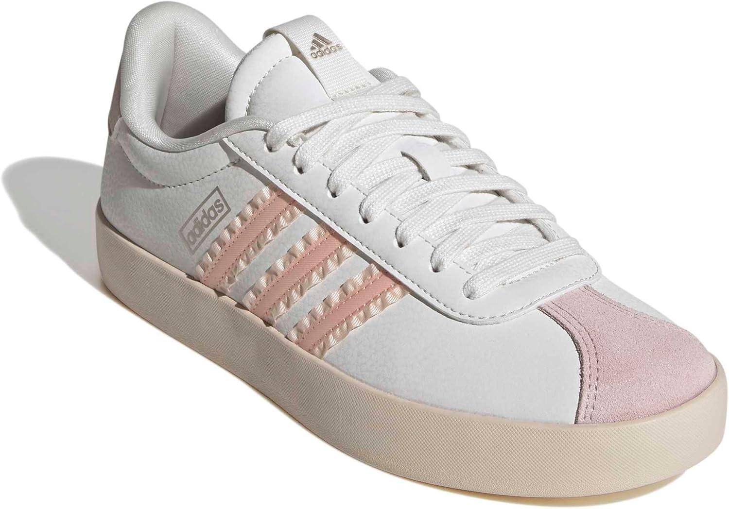 image:imageadidas Womens VL Court 30 SneakerWhiteBlush PinkCyber Metallic