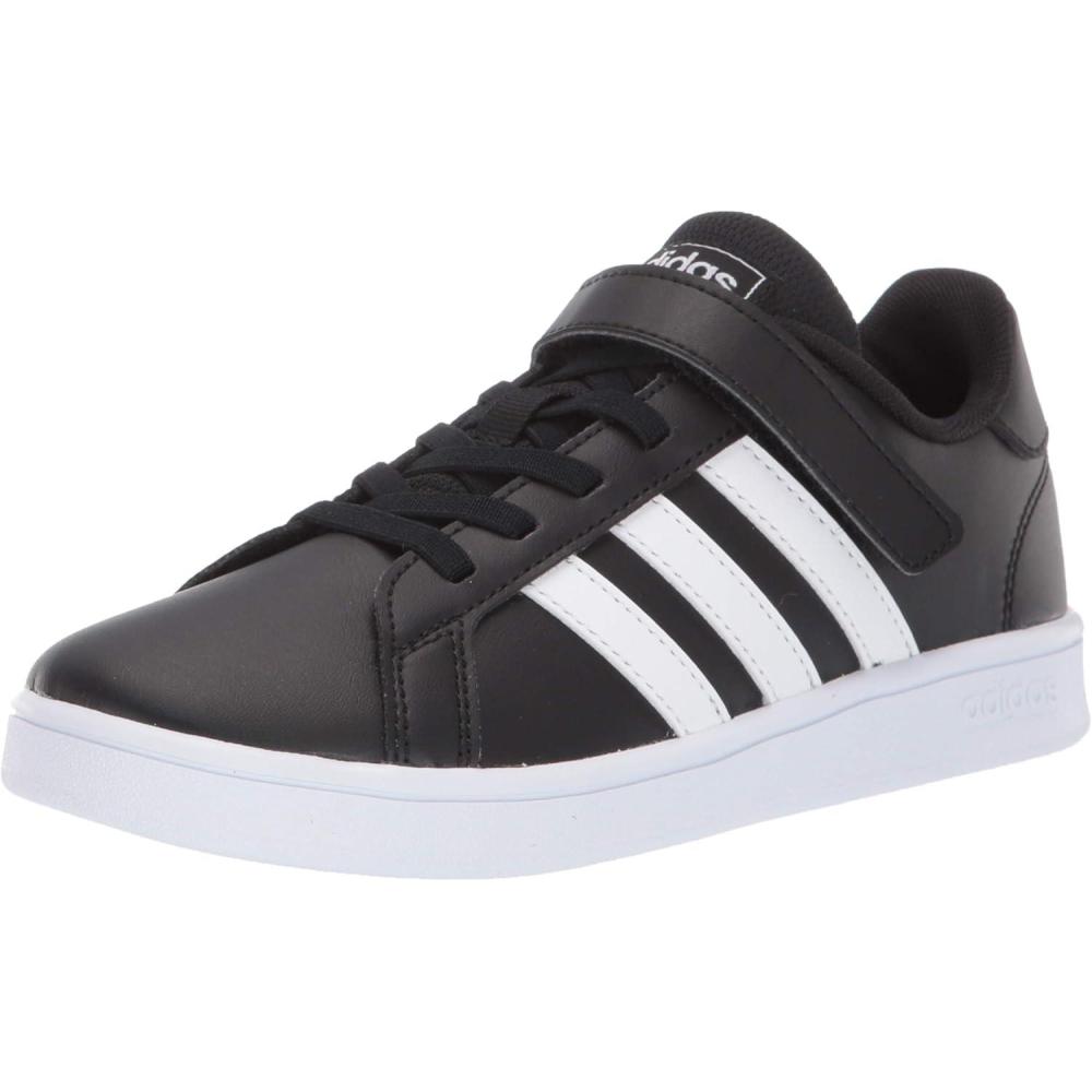 image:imageadidas Kids Grand Court SneakerBlackWhiteWhite Hook and Loop