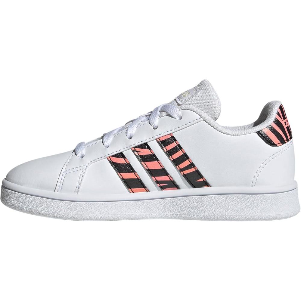 image:imageadidas Kids Grand Court SneakerWhiteBlackAcid Red