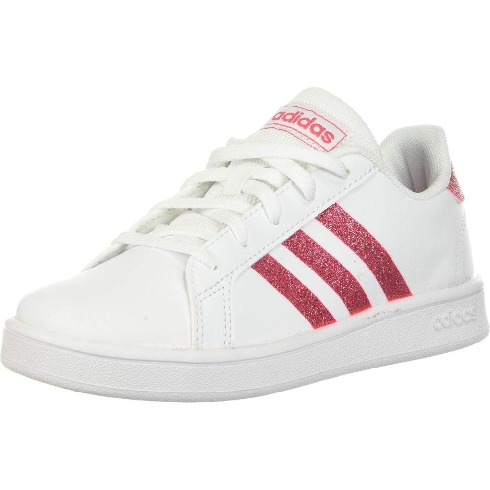 image:imageadidas Kids Grand Court SneakerWhiteReal PinkWhite