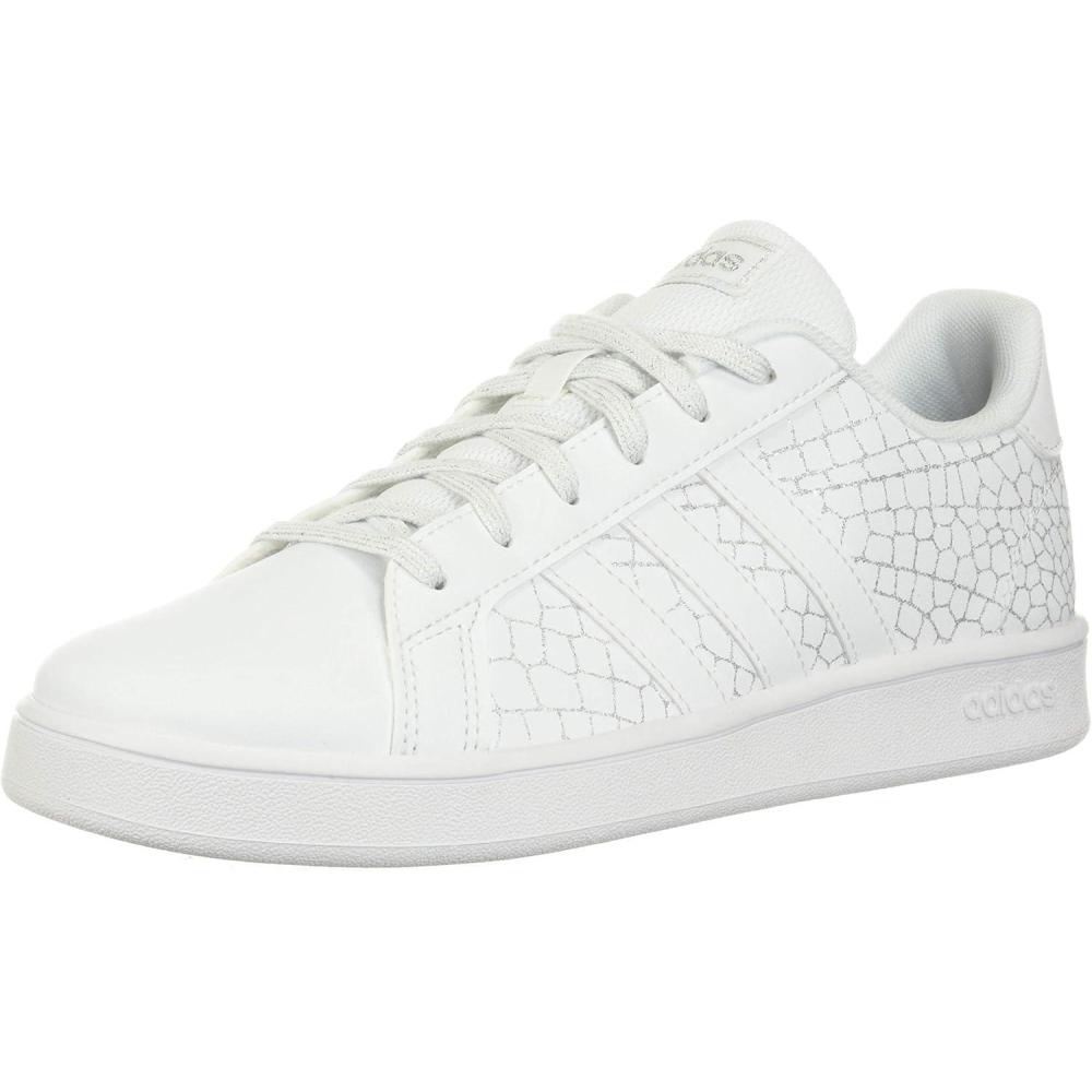image:imageadidas Kids Grand Court SneakerWhiteWhiteSilver Metallic