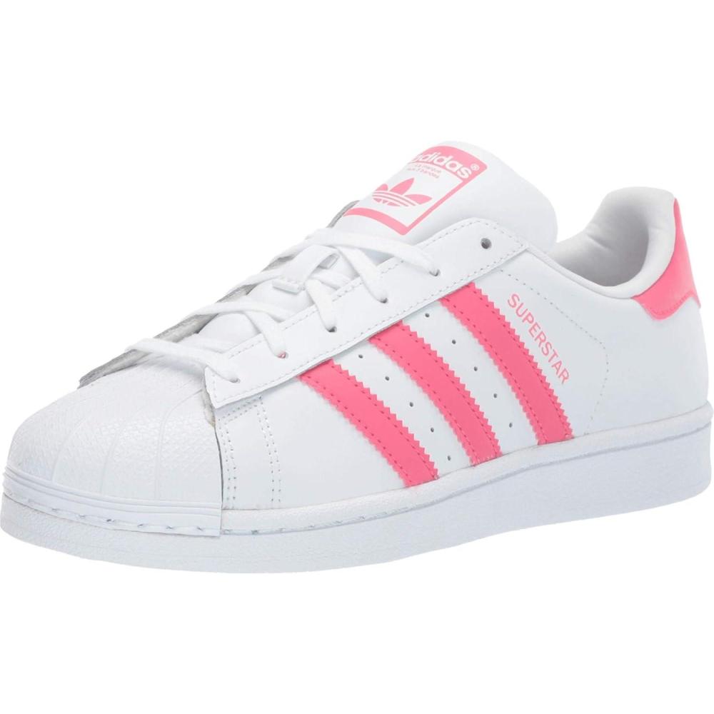 image:imageadidas Originals Unisex Superstar Running Shoe WhiteReal PinkReal Pink 35 Medium US Little Kid