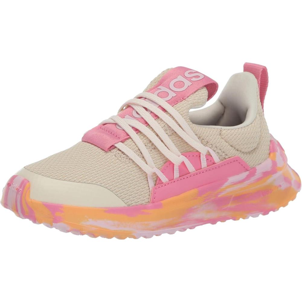 image:imageadidas Boys Lite Racer Adapt 50 Slip On SneakersWonder WhiteCrystal SandBliss Pink
