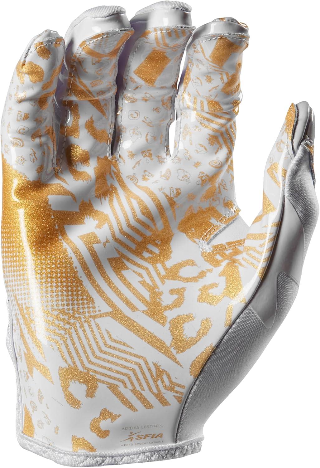 image:imageAdidas Adizero 13 Football Receiver GlovesWhiteMetallic Gold V2