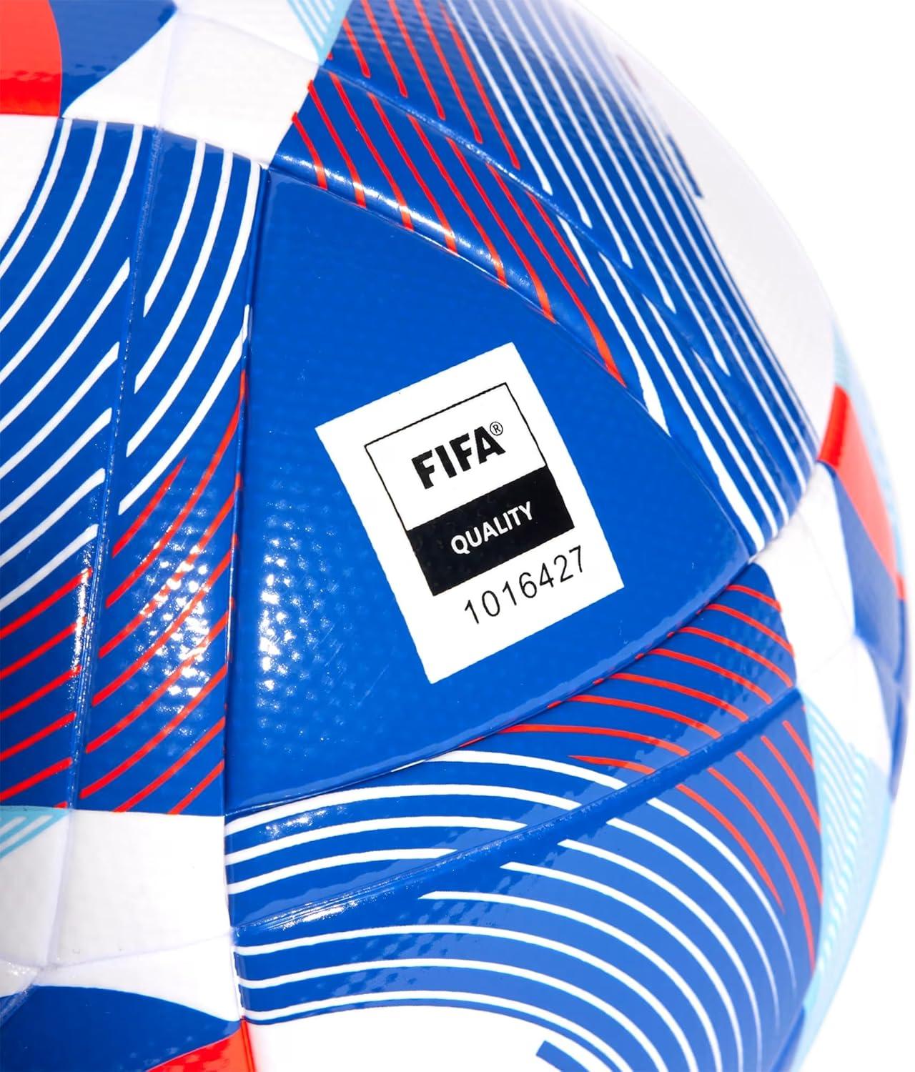 image:imageAdidas ILEDeFoot 24 League Soccer BallWhiteSolar RedClear SkyTeam Royal Blue