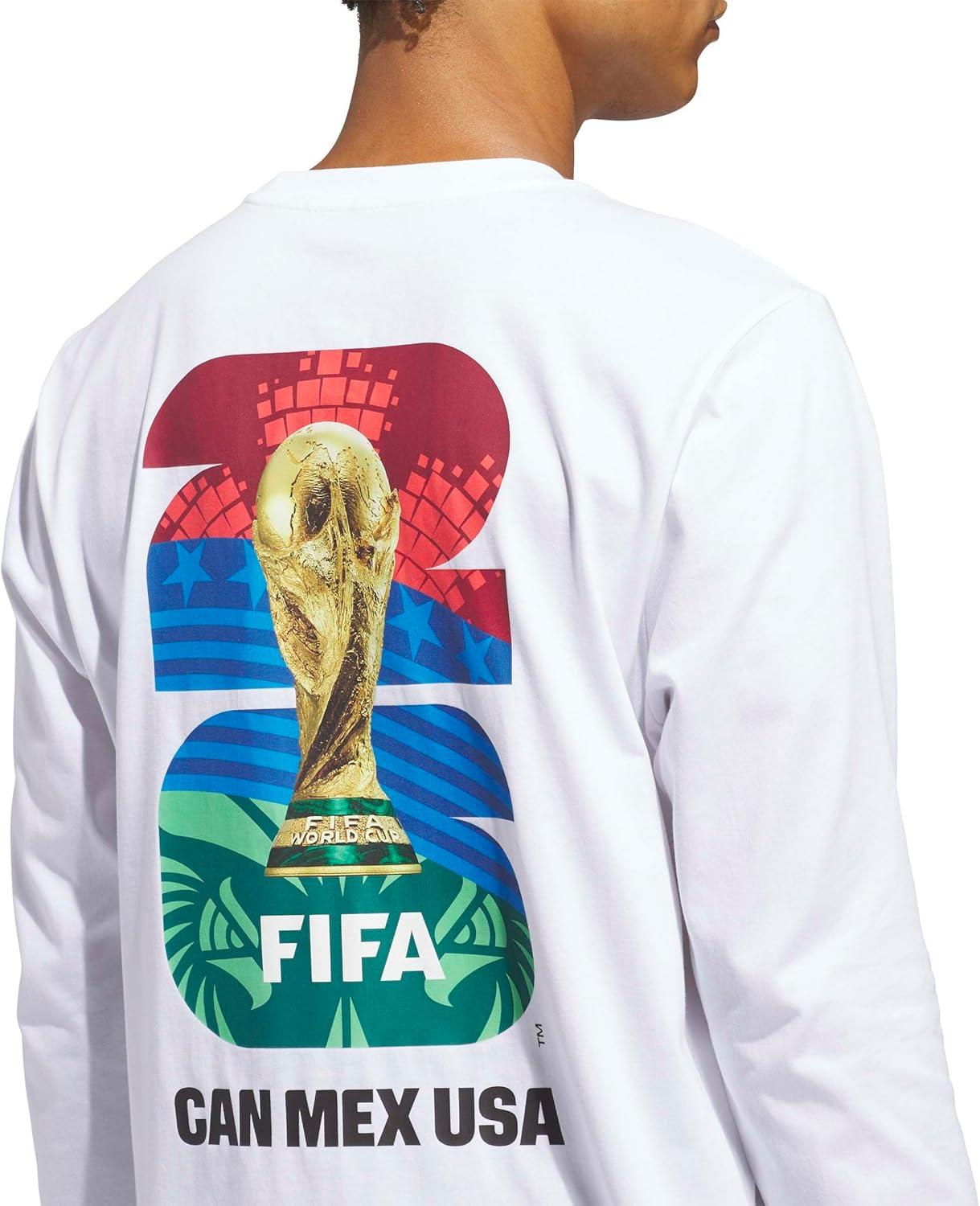 image:imageAdidas Mens FIFA World Cup 26 Match Ball Graphic Long Sleeve TShirtWhite