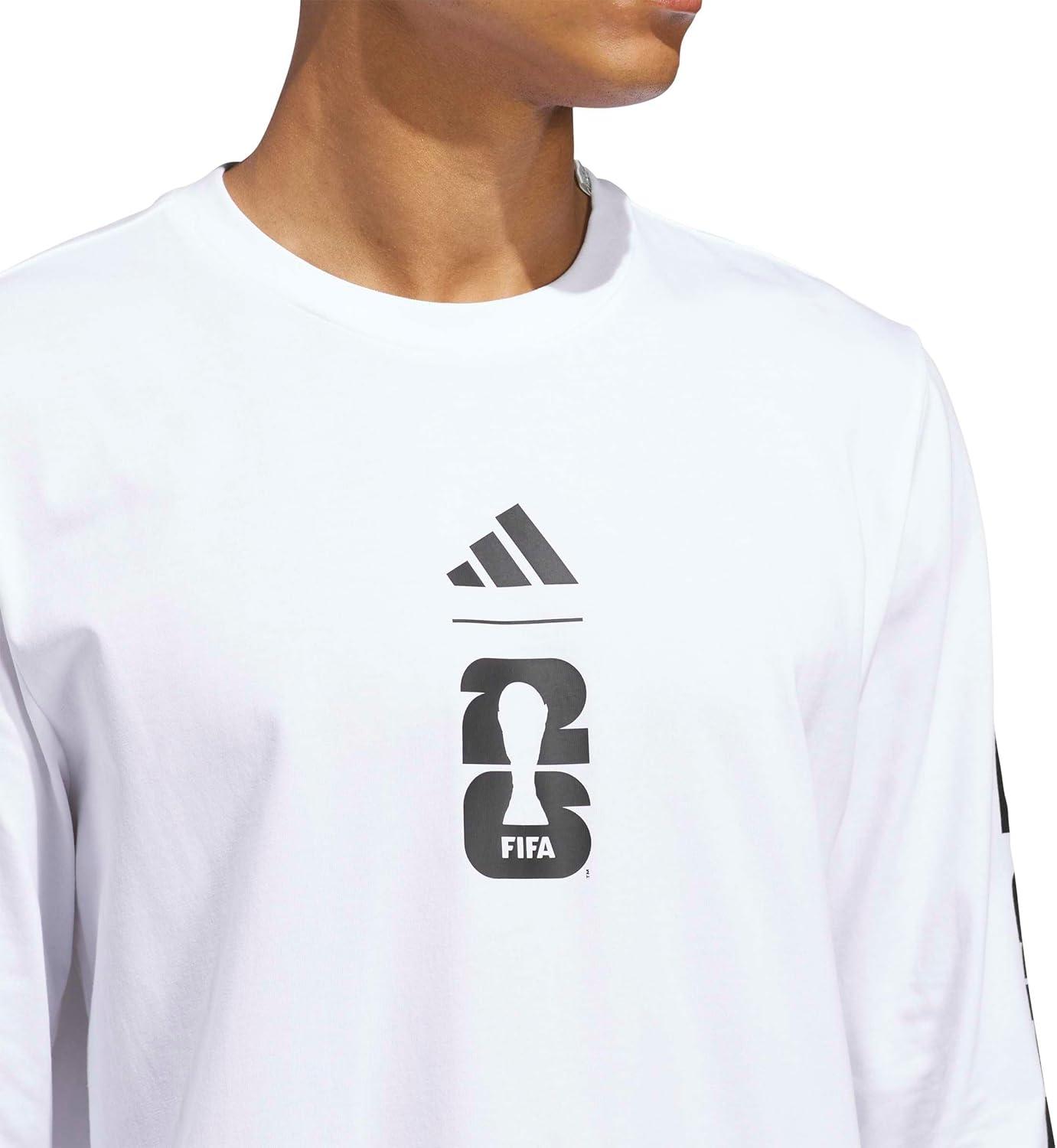 image:imageAdidas Mens FIFA World Cup 26 Match Ball Graphic Long Sleeve TShirtWhite