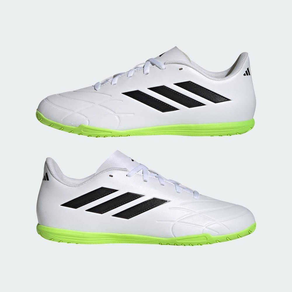image:imageAdidas UnisexAdult Copa Sense4 IndoorSoccer ShoeWhiteCore BlackLucid Lemon