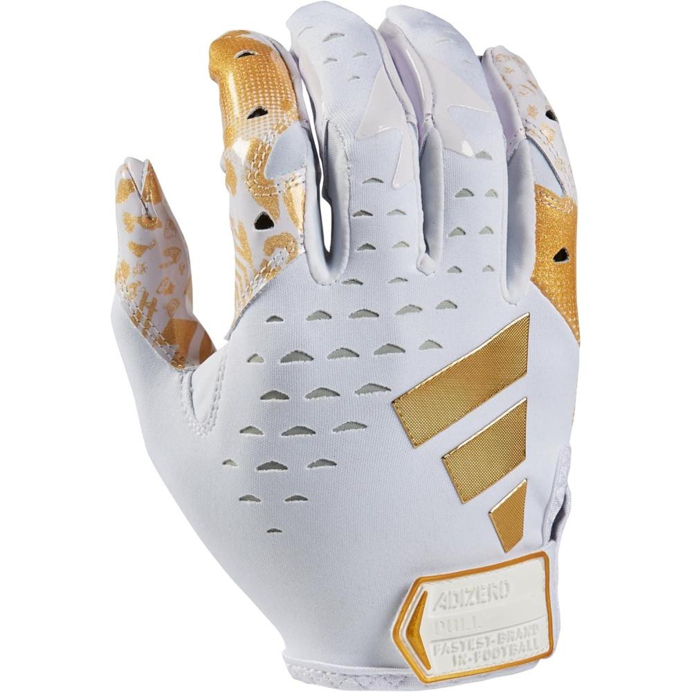 image:imageAdidas Adizero 13 Football Receiver GlovesWhiteMetallic Gold V2