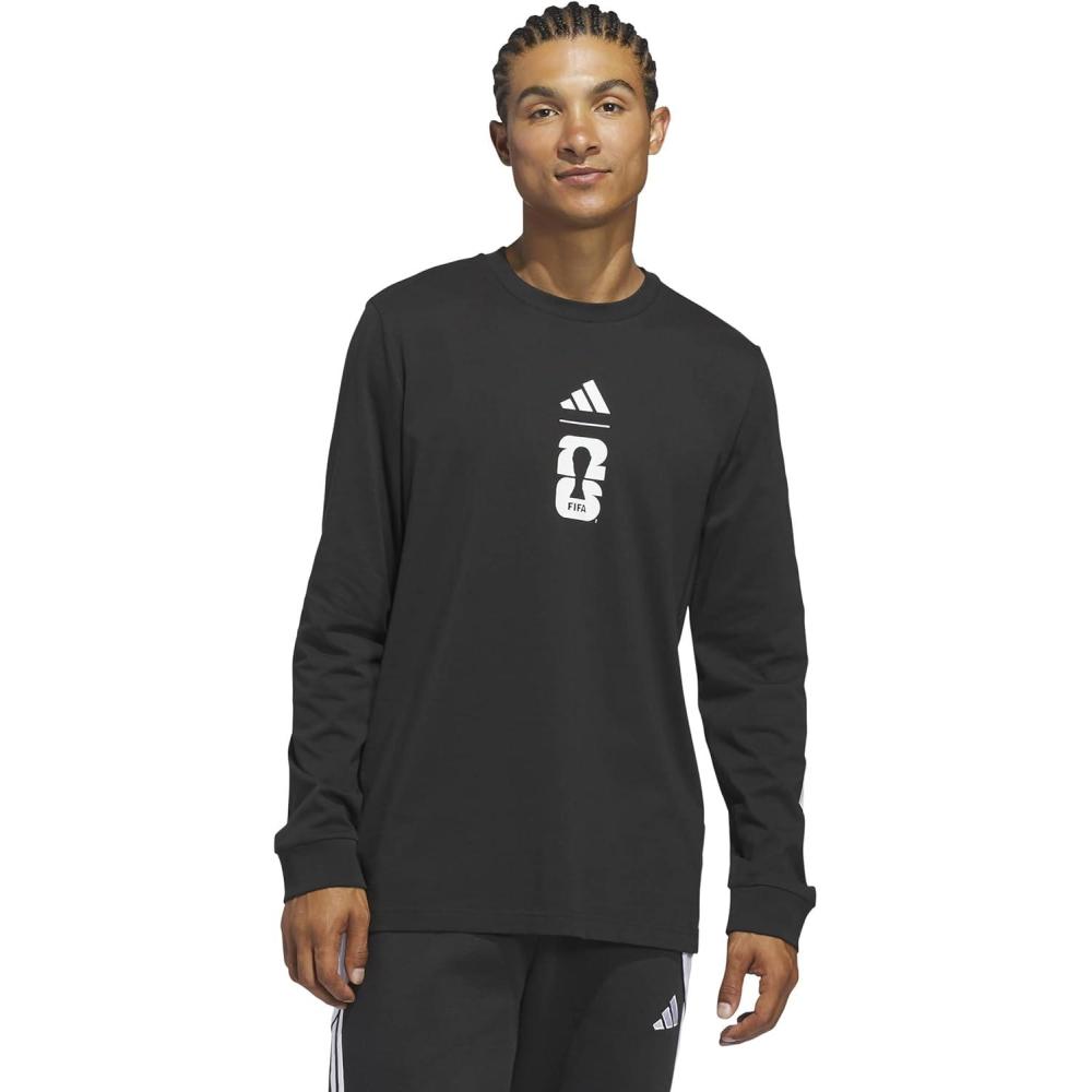 image:imageAdidas Mens FIFA World Cup 26 Match Ball Graphic Long Sleeve TShirtBlack