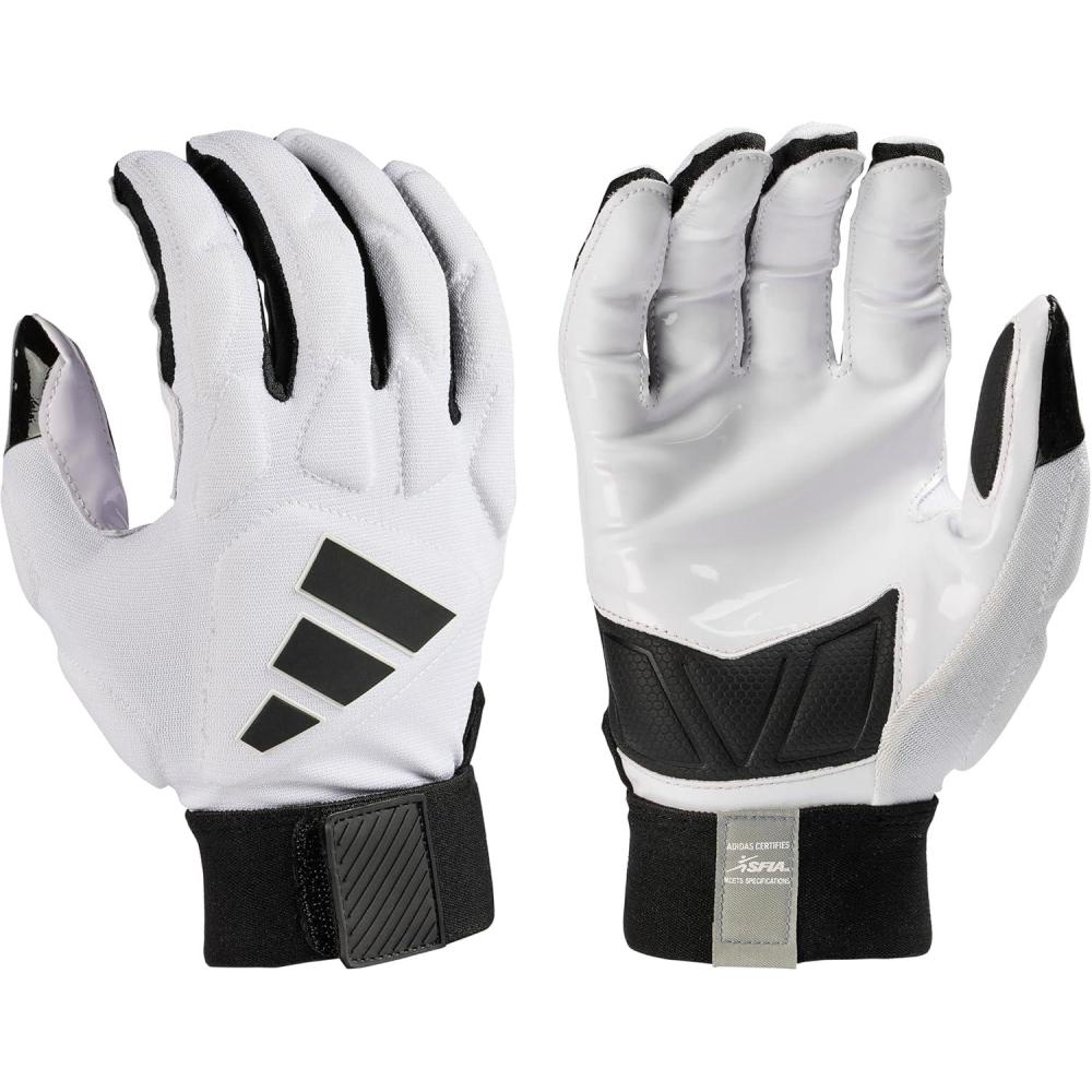 image:imageAdidas Scorch Destroy 3 Full Finger Adult Linemans Glove WhiteBlack Multiples Sizes and ColorsWhiteBlack