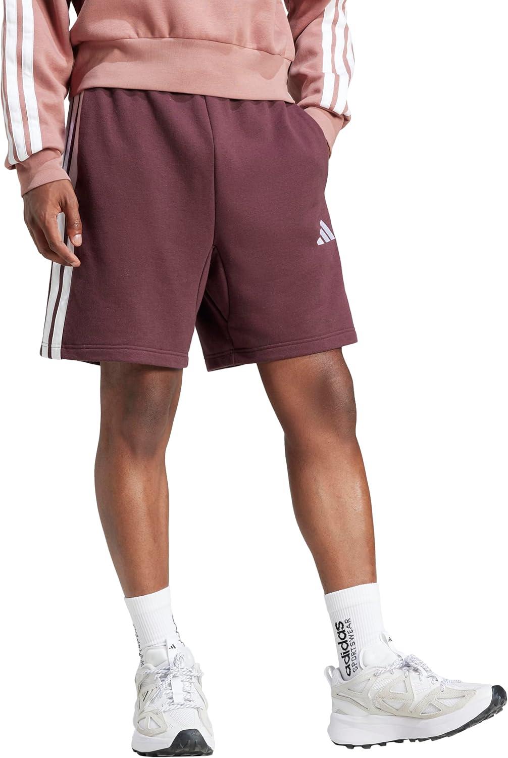 image:imageAdidas Mens Essentials 3Stripes French Terry 7inch ShortsAurora RubyWhite