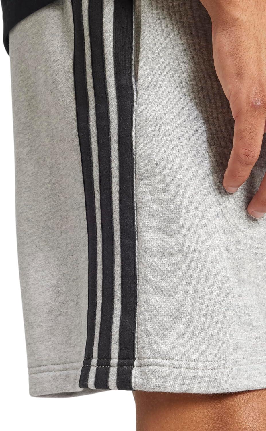image:imageAdidas Mens Essentials 3Stripes French Terry 7inch ShortsMedium Grey HeatherBlack