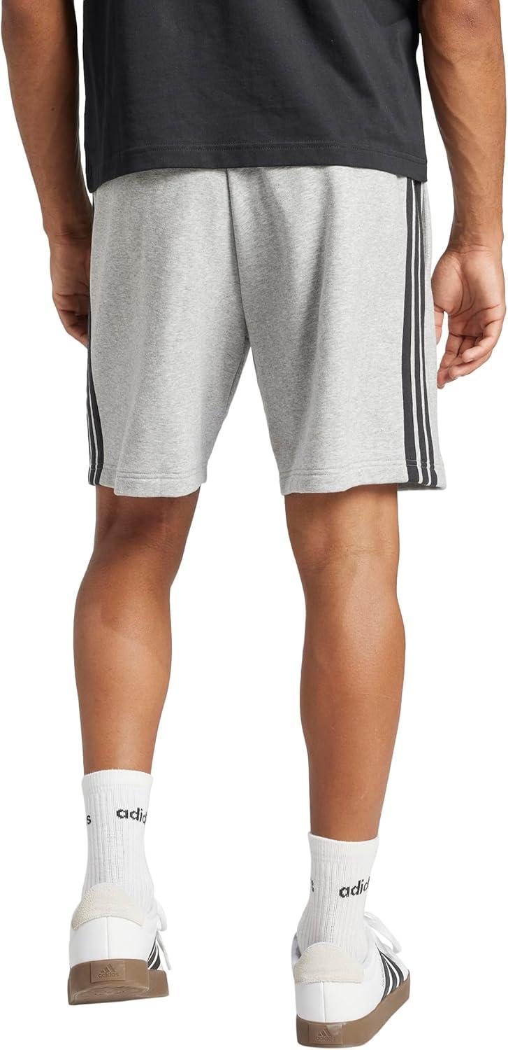 image:imageAdidas Mens Essentials 3Stripes French Terry 7inch ShortsMedium Grey HeatherBlack