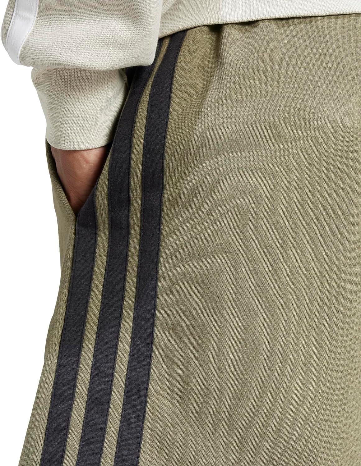 image:imageAdidas Mens Essentials 3Stripes French Terry 7inch ShortsOlive StrataBlack