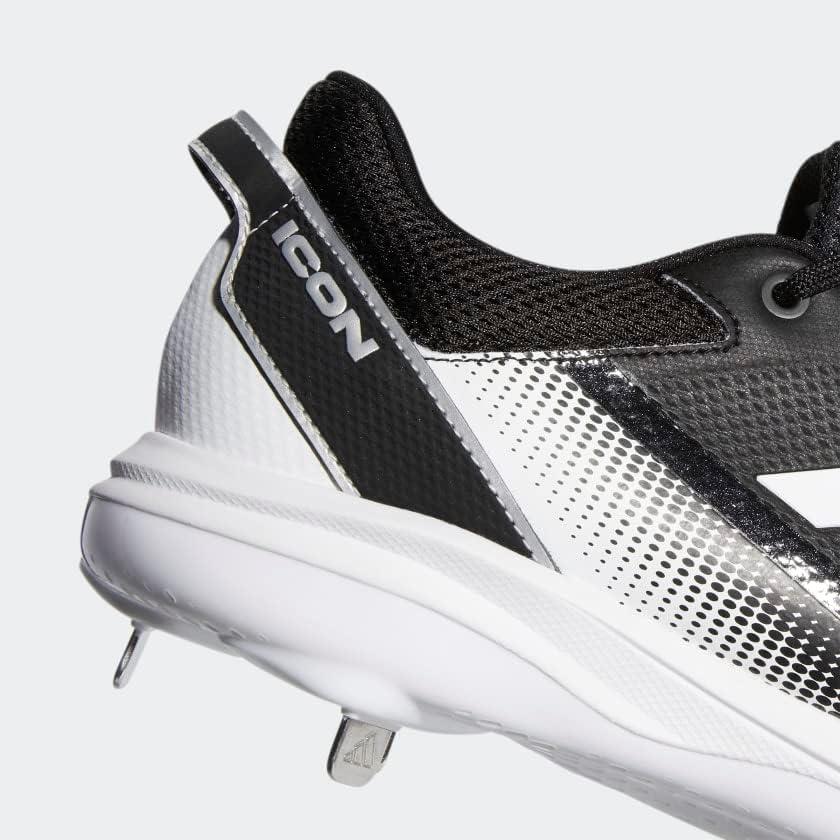 image:imageAdidas Mens Icon 7Baseball ShoeWhiteBlackSilver Metallic