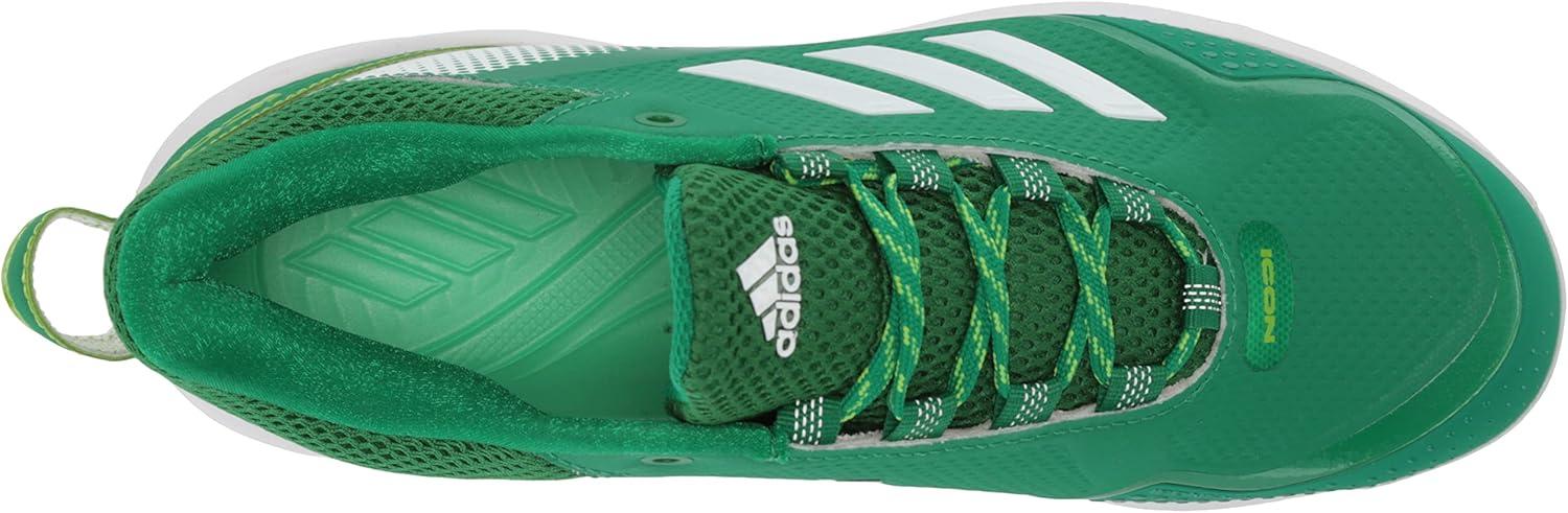 image:imageAdidas Mens Icon 7Baseball ShoeWhiteTeam GreenTeam Semi Sol Green