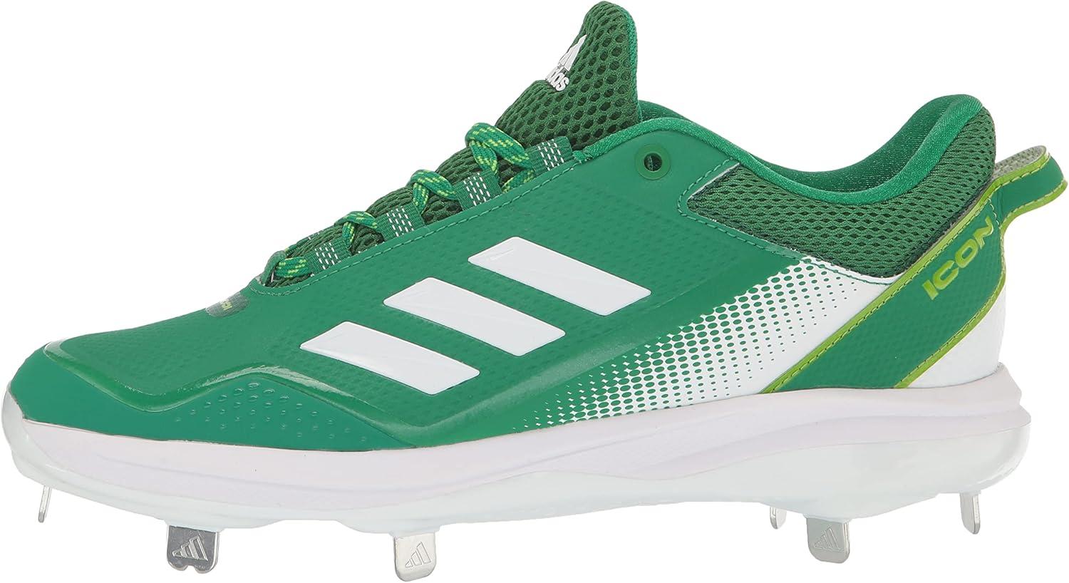 image:imageAdidas Mens Icon 7Baseball ShoeWhiteTeam GreenTeam Semi Sol Green
