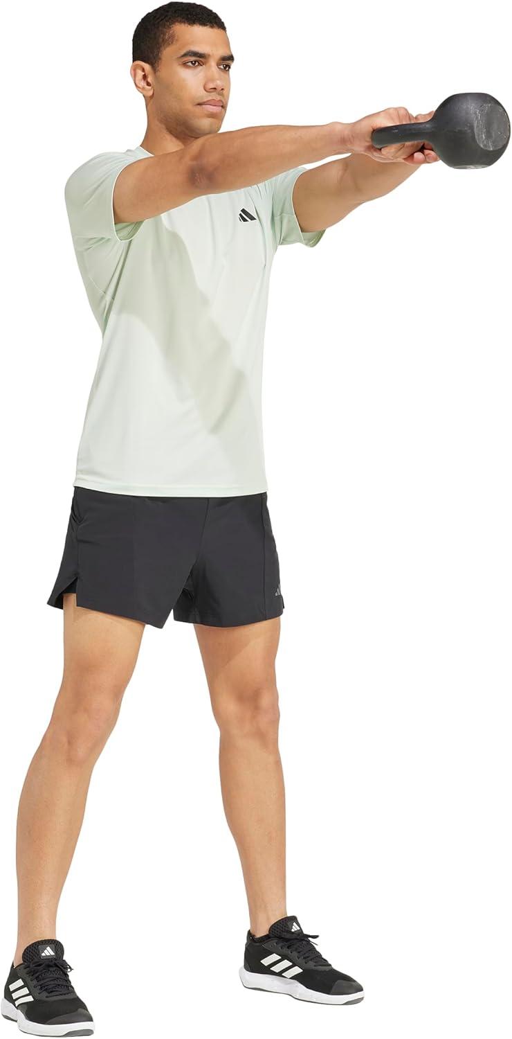 image:imageAdidas Mens Train Essentials TShirtLinen GreenBlack