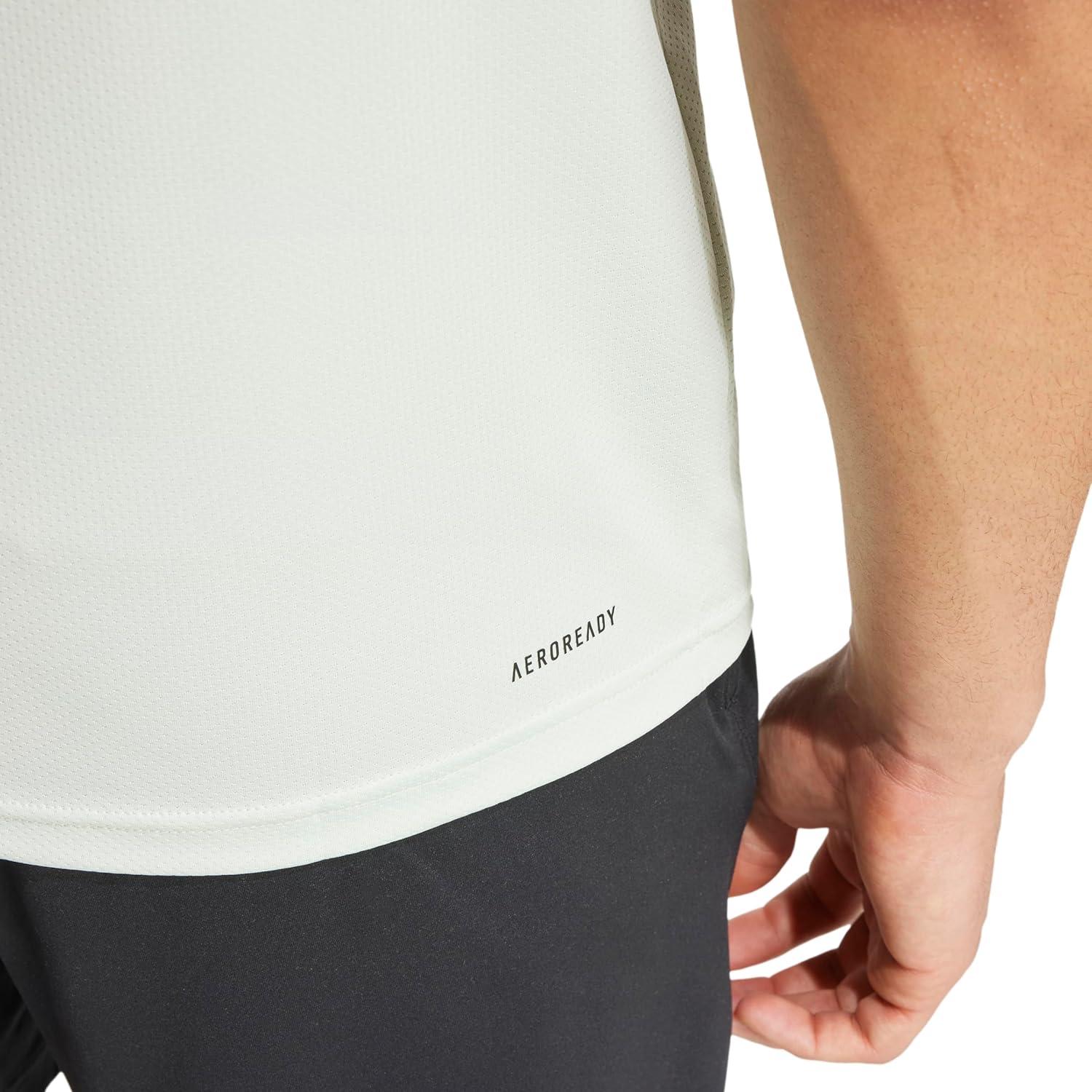 image:imageAdidas Mens Train Essentials TShirtLinen GreenBlack