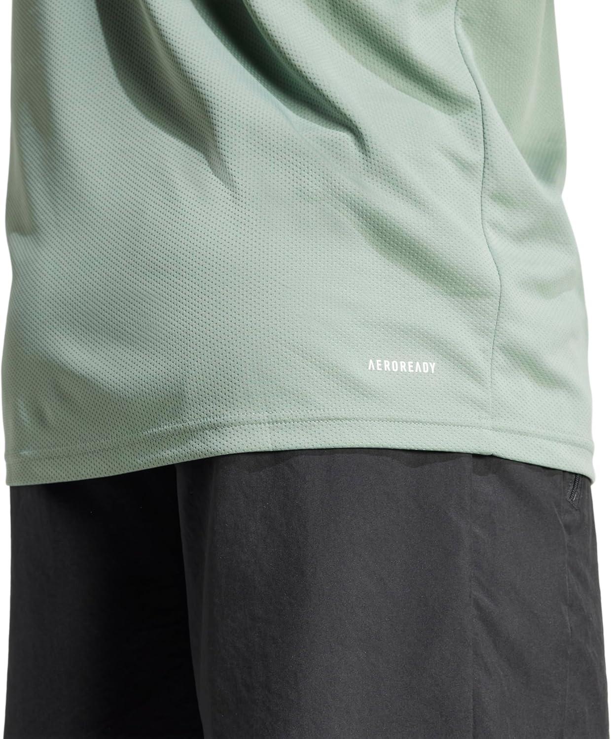 image:imageAdidas Mens Train Essentials TShirtSilver GreenWhite