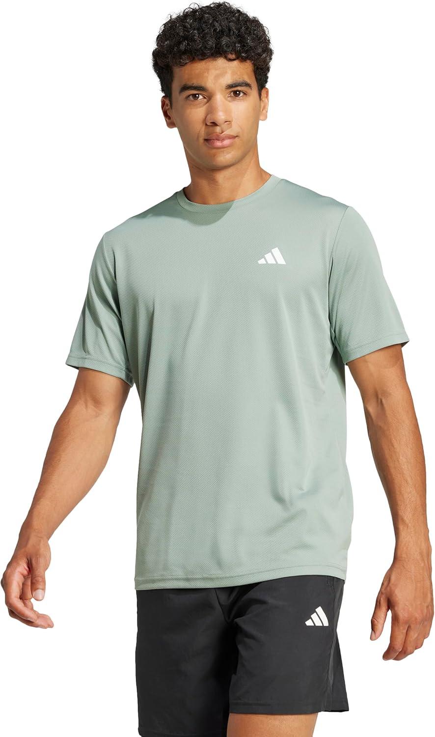 image:imageAdidas Mens Train Essentials TShirtSilver GreenWhite