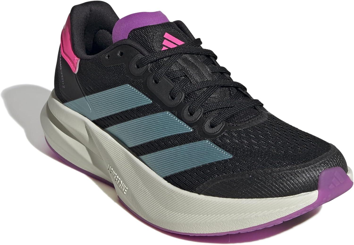 image:imageAdidas Womens Duramo Speed 2 RunningCore Black Flash Aqua Lucid Pink