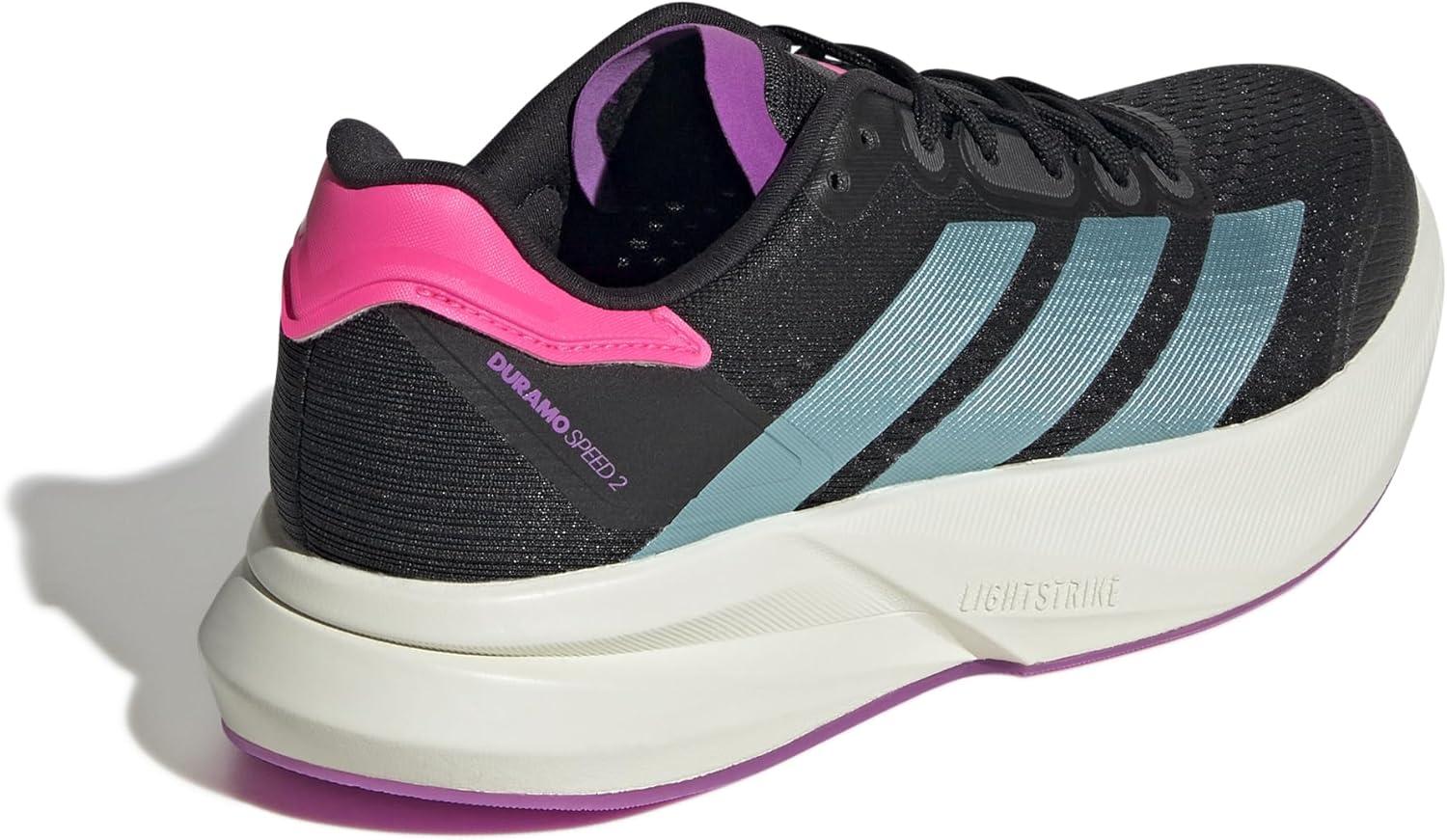 image:imageAdidas Womens Duramo Speed 2 RunningCore Black Flash Aqua Lucid Pink