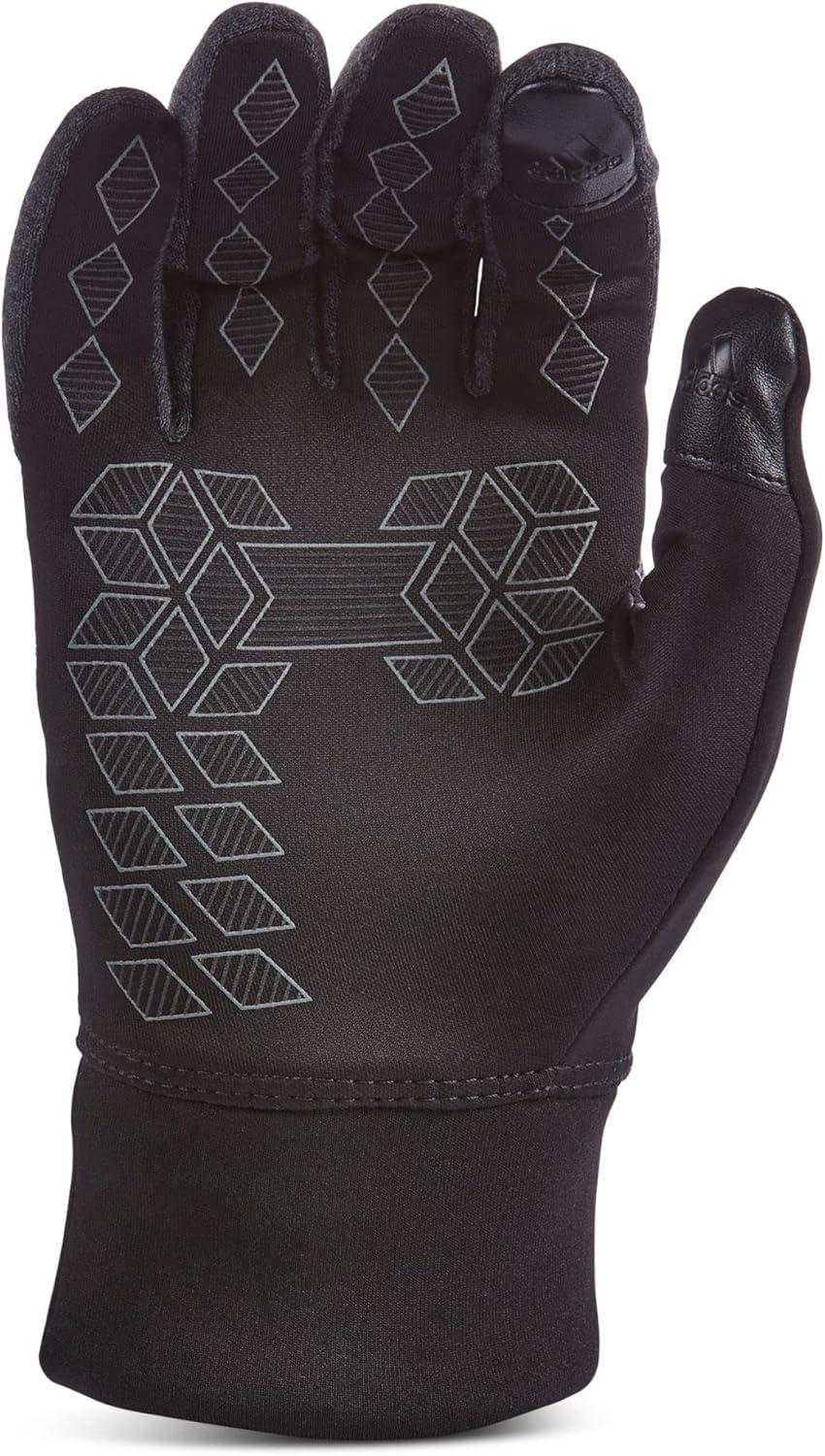 image:imageadidas Mens Black Slip On All Weather Metallic Logo Insulated Touchscreen Compatible Orzium 25 Gloves ML