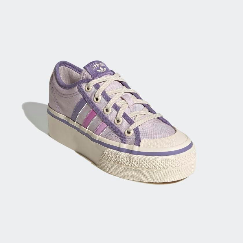 image:imageadidas Originals UnisexChild Nizza PlatformAlmost PinkPulse LilacChalk White