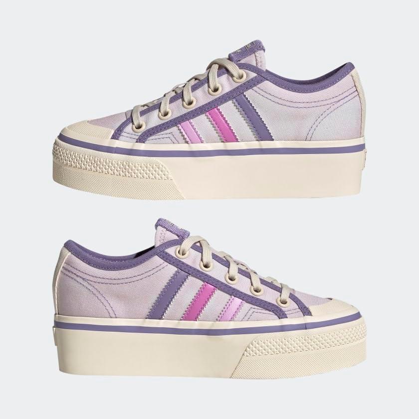 image:imageadidas Originals UnisexChild Nizza PlatformAlmost PinkPulse LilacChalk White