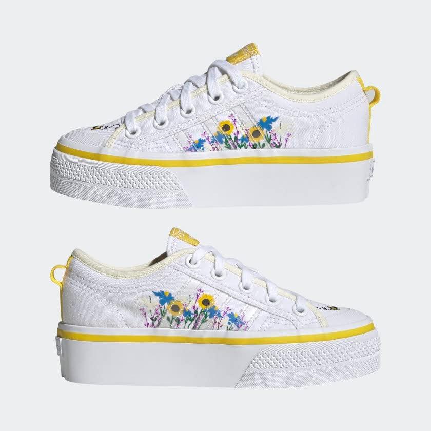 image:imageadidas Originals UnisexChild Nizza PlatformCloud WhiteYellowOff White