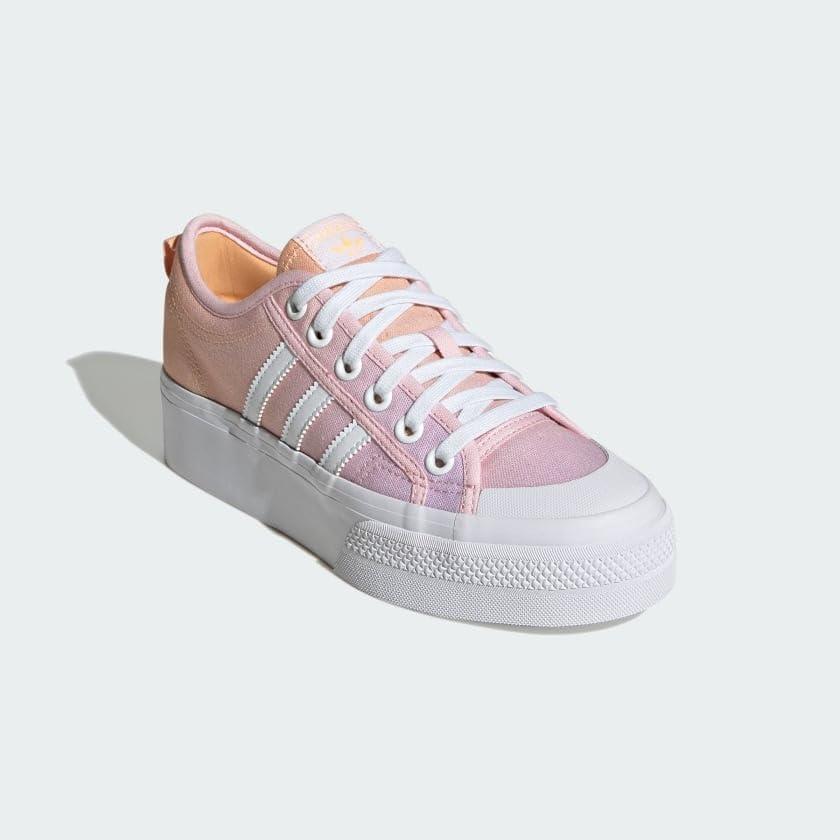 image:imageadidas Womens Nizza Platform ShoesCloud WhiteClear PinkAcid Orange