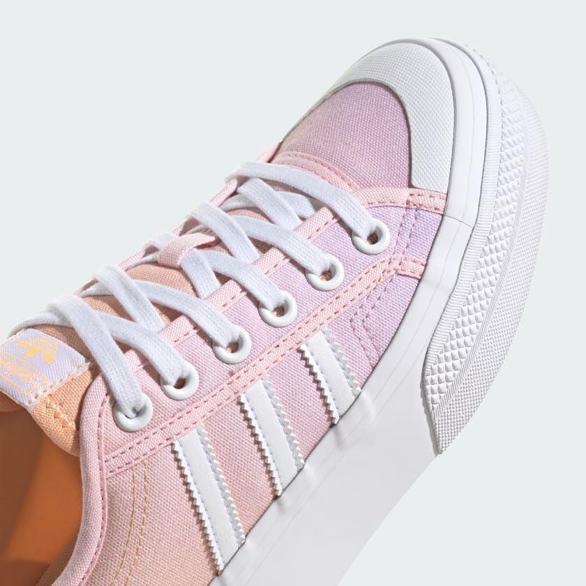 image:imageadidas Womens Nizza Platform ShoesCloud WhiteClear PinkAcid Orange