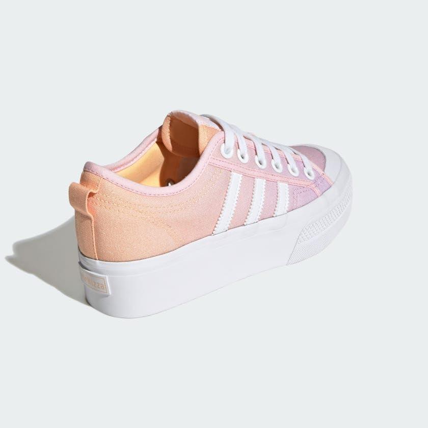 image:imageadidas Womens Nizza Platform ShoesCloud WhiteClear PinkAcid Orange