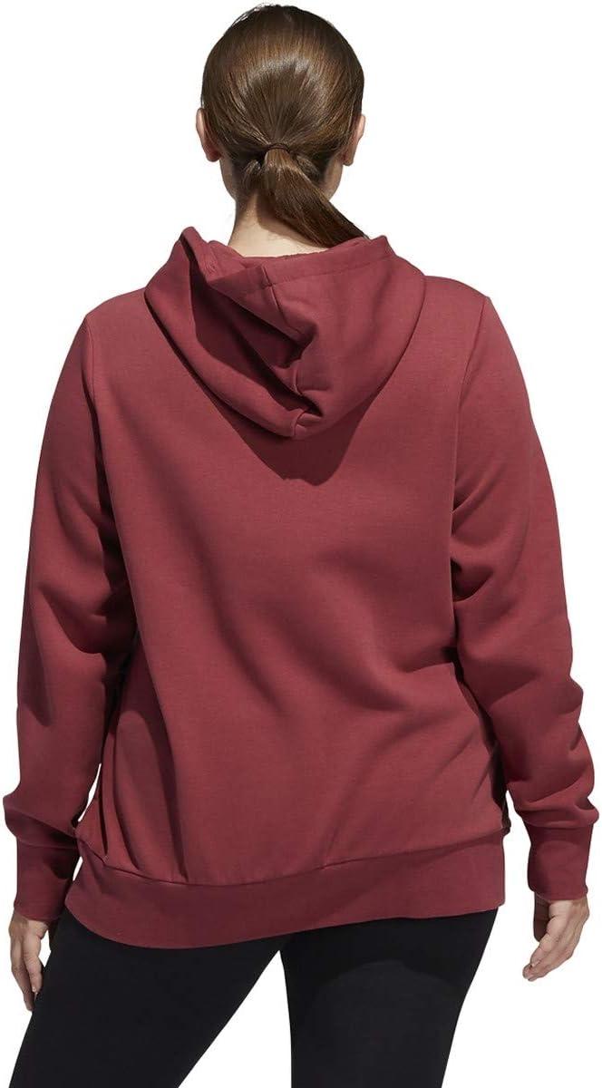 image:imageadidas womens Essentials Linear Fleece HoodieLegacy RedWhite