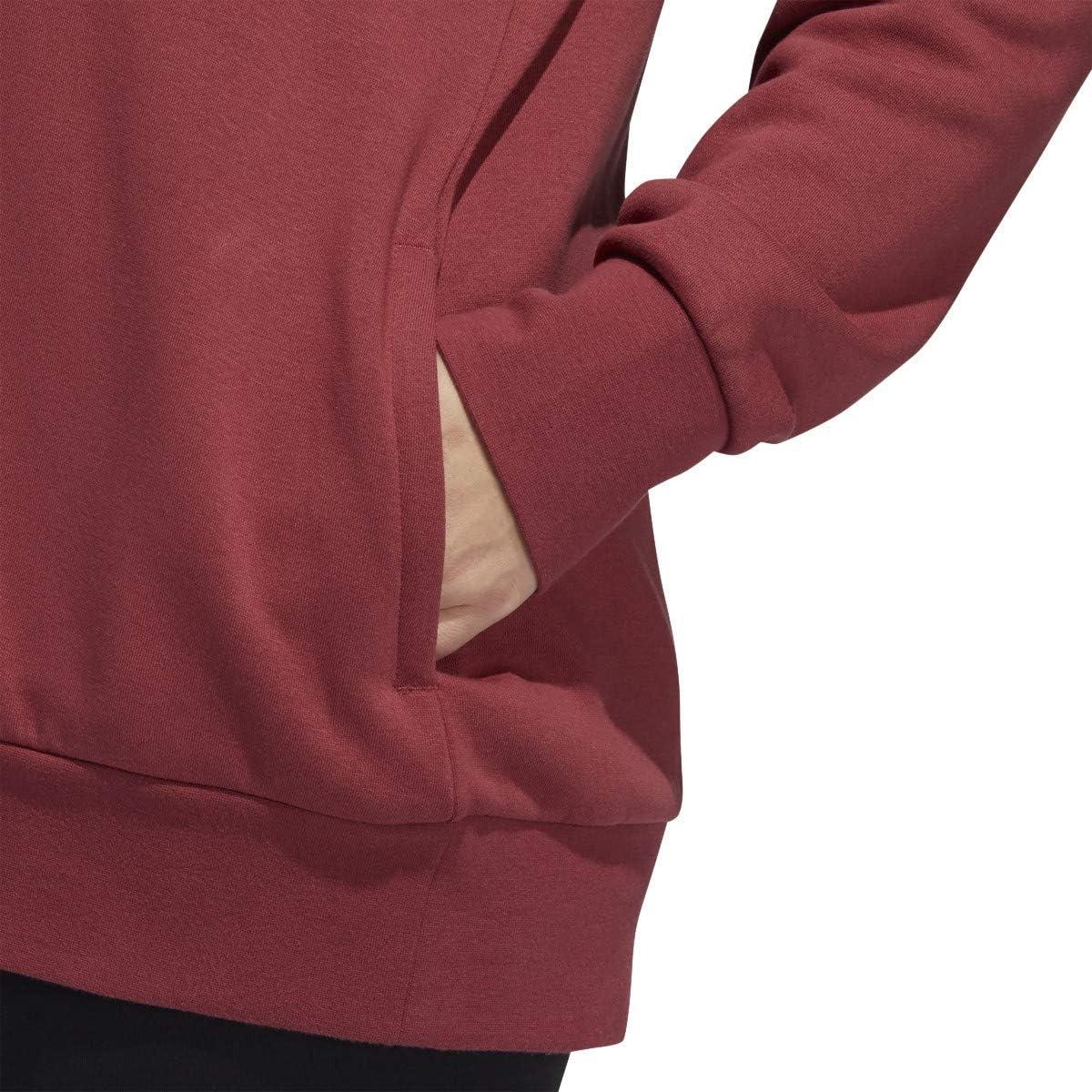 image:imageadidas womens Essentials Linear Fleece HoodieLegacy RedWhite