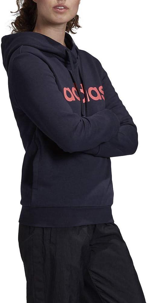 image:imageadidas womens Essentials Linear Fleece HoodieLegend InkSignal Pink