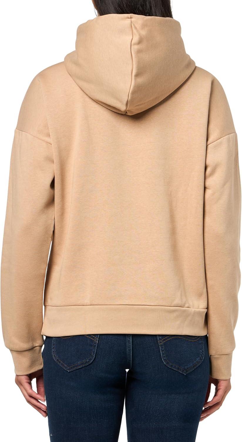 image:imageadidas womens Essentials Linear Fleece HoodieWarm SandstoneWhite