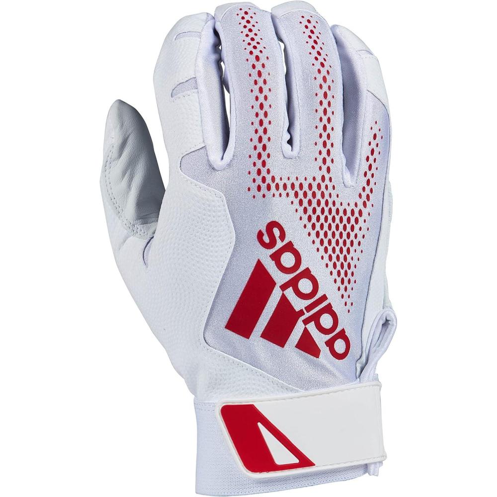 image:imageAdidas Diamond King 30 Leather Batting GloveWhiteRed