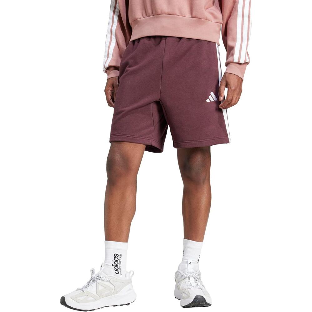 image:imageAdidas Mens Essentials 3Stripes French Terry 7inch ShortsAurora RubyWhite