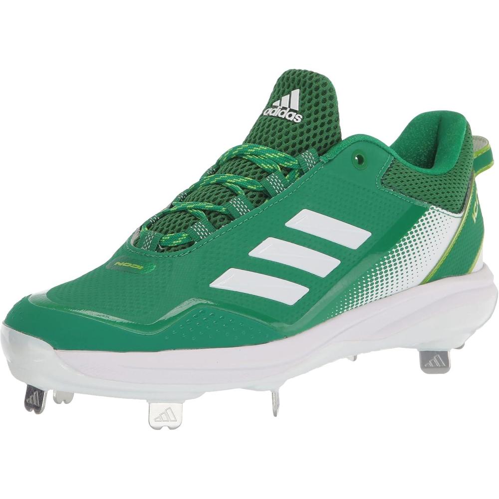 image:imageAdidas Mens Icon 7Baseball ShoeWhiteTeam GreenTeam Semi Sol Green