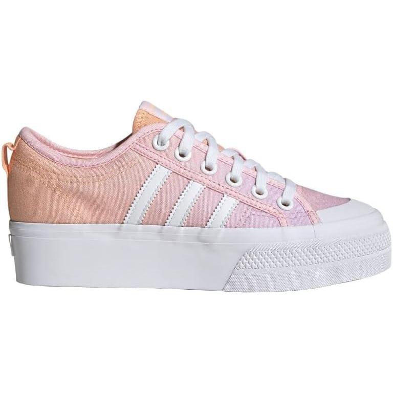 image:imageadidas Womens Nizza Platform ShoesCloud WhiteClear PinkAcid Orange