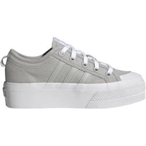 adidas Originals Unisex-Child Nizza Platform(Grey/Grey/White)