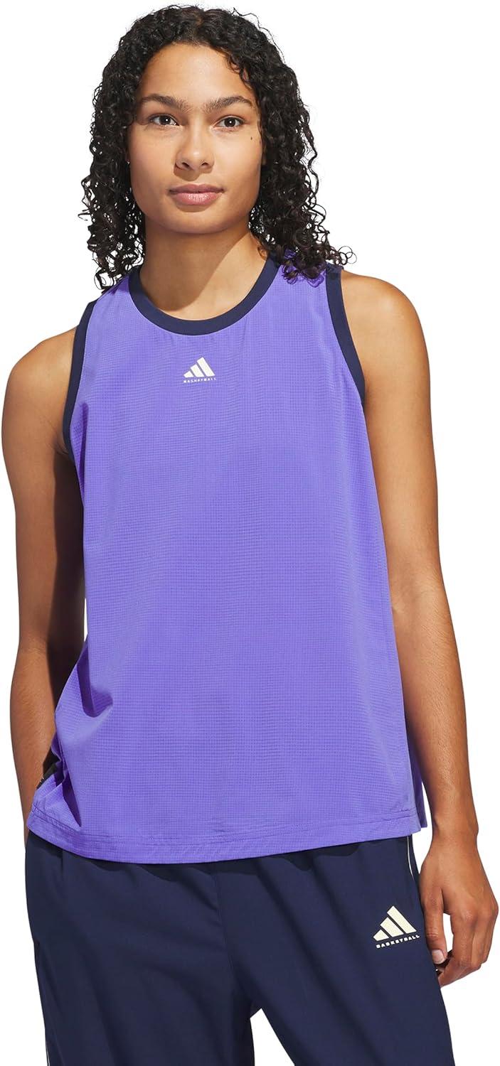 image:imageAdidas Womens Crazylite Woven Basketball Tank TopCobalt BlueNight Indigo